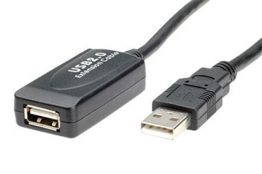 Obrázek USB 2.0 aktivní prodlužovací kabel, 15m, černý