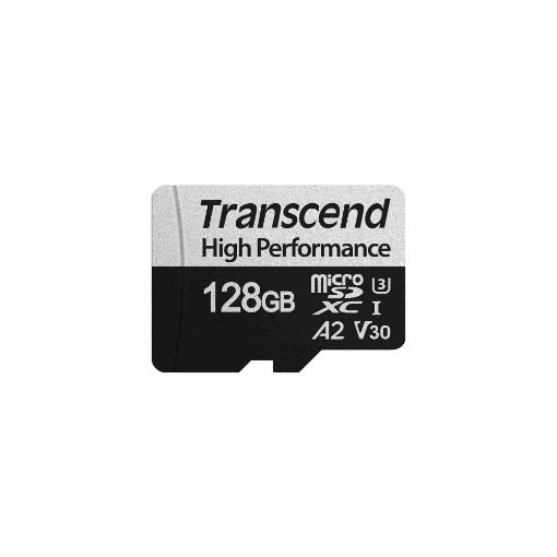 Obrázek TRANSCEND MicroSDXC karta 128GB 330S, UHS-I U3 A2 + adaptér