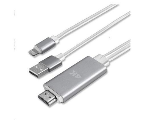 Obrázek 4smarts kabel pro přenos obrazu vč. funkce dobíjení, Lightning -> HDMI, bílá
