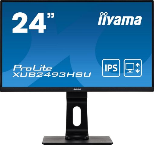 Obrázek iiyama 24" XUB2493HSU-B1: IPS, FullHD@75Hz, 250cd/m2, 4ms, VGA, HDMI, DP, USB, height, pivot, černý