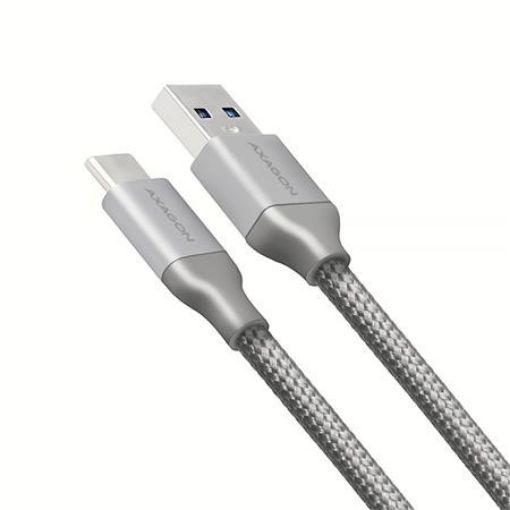 Obrázek AXAGON BUCM3-AM10G, SUPERSPEED kabel USB-C  <-> USB-A 3.2 Gen 1, 1m, 3A, oplet, šedý