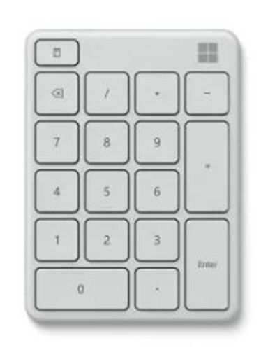 Obrázek Microsoft Numerická Bluetooth klávesnice Wireless Number Pad, Glacier