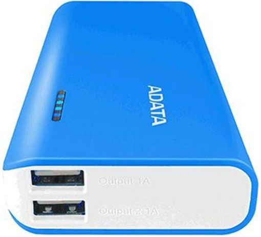 Obrázek ADATA PowerBank PT100 - externí baterie pro mobil/tablet 10000mAh, bílá/modrá