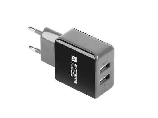 Obrázek Universální nabíječka Natec 2,1A, 2x USB, černo-šedá