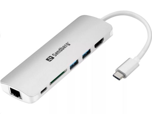 Obrázek Sandberg dokovací stanice, USB-C, 6 různých konektorů