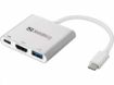 Obrázek Sandberg mini HUB USB-C -> HDMI + USB (OTG), stříbrná