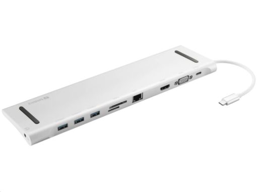 Obrázek Sandberg dokovací stanice USB-C 10v1, stříbrná