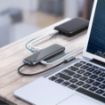 Obrázek Baseus multifunkční HUB USB-C (4* USB 3.0, USB-C PD), šedá