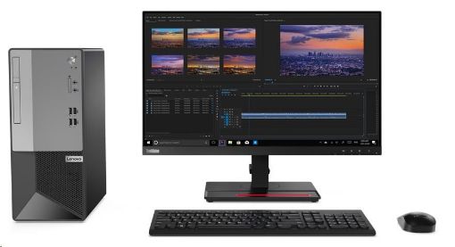 Obrázek LENOVO PC V50t Tower - Pentium G6400,4GB,128SSD,DVD,HDMI,VGA,DP,kl.+mys,W10P,3r onsite