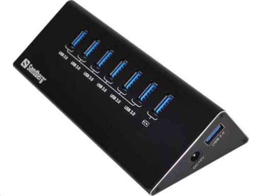 Obrázek Sandberg USB 3.0 HUB, porty 6+1, černá