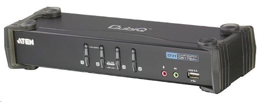 Obrázek ATEN 4-port DVI KVMP USB, 2port USB HUB, audio, 1.2m kabely