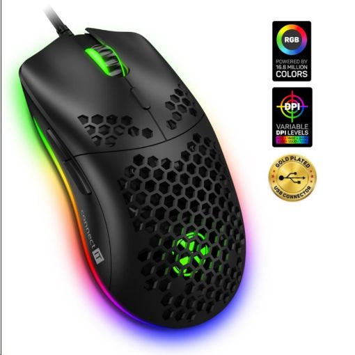 Obrázek CONNECT IT BATTLE AIR profesionální optická herní myš + SW, černá