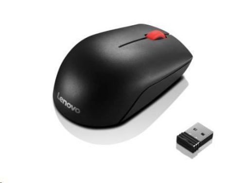 Obrázek LENOVO myš bezdrátová Essential Compact Wireless Mouse - 1000 DPI, Optical, USB, 3 tlačítka, černá