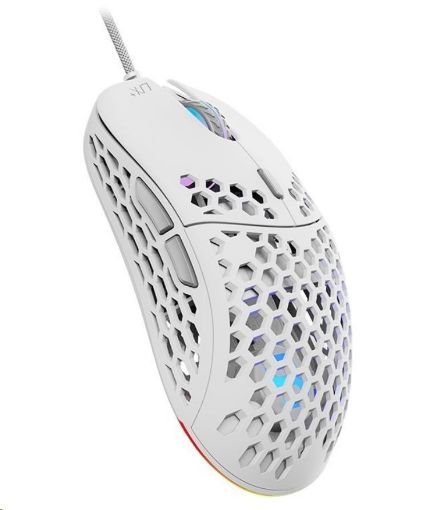 Obrázek SPC Gear herní myš LIX+ onyx white / drátová / optická / PMW3360/800-12000dpi / 1000Hz/6 tlačítek / 59g /RGB/ USB / bílá