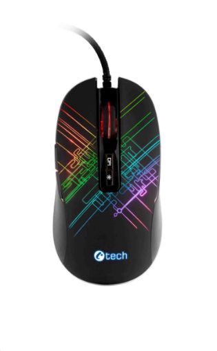 Obrázek C-TECH herní myš Dusk, casual gaming, 3200 DPI, RGB podsvícení, USB