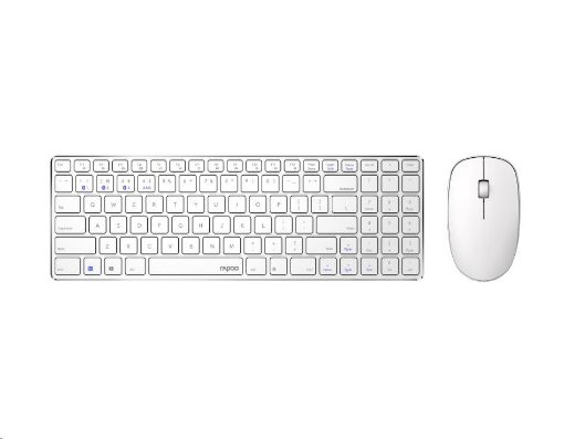 Obrázek RAPOO set klávesnice a myš 9300M, bezdrátová, Multi-Mode Slim Mouse, Ultra-Slim Keyboard, bílá