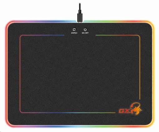 Obrázek GENIUS podložka pod myš GX GAMING GX-Pad 600H RGB/ 350 x 250 x 5,5 mm/ tvrdá/ USB/ RGB podsvícení