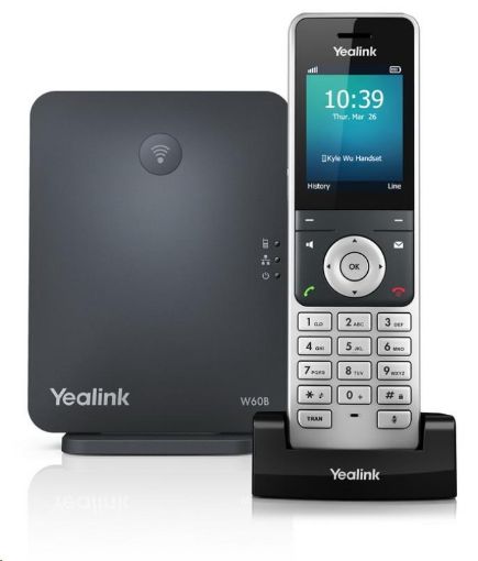 Obrázek Yealink W60P IP DECT báze+ručka, 2,4" 240x320 barevný LCD, PoE, až 8 ruček