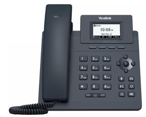 Obrázek Yealink SIP-T30P IP telefon, 2,3" 132x64 grafický, 2x RJ45 10/100, PoE, 1x SIP, s adaptérem