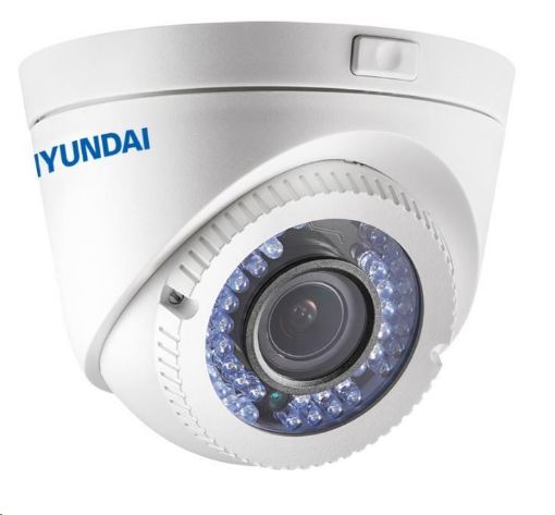 Obrázek HYUNDAI analog kamera, 2Mpix, 25 sn/s, obj. 2,8-12mm (100°), HD-TVI / CVI / AHD / ANALOG, DC12V, IR 40m, WDR digit.,IP66