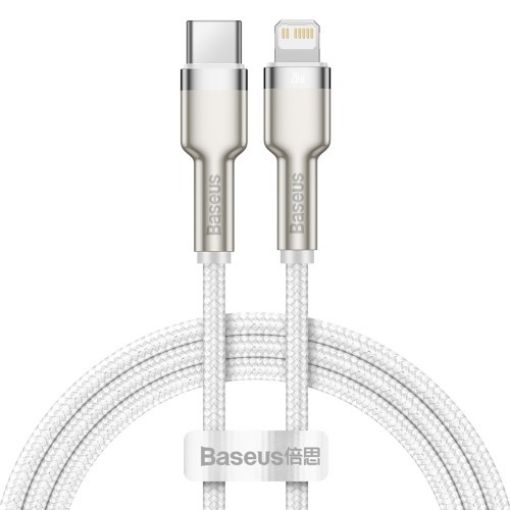 Obrázek Basesu Cafule Series nabíjecí / datový kabel USB-C na Lightning PD 20W 1m, bílá