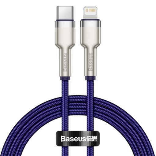 Obrázek Baseus Cafule Series nabíjecí / datový kabel USB-C na Lightning PD 20W 1m, fialová