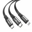 Obrázek Baseus Fabric 3v1 flexibilní kabel USB / Lightning, Type-C, microUSB 3.5A 1.2m tmavě-šedá