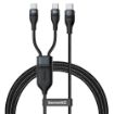 Obrázek Baseus Flash Series nabíjecí / datový kabel USB-C na USB-C + USB-C 100W 1,5m, černá