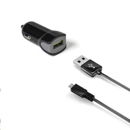 Obrázek Celly nabíječka do auta, micro USB, černá