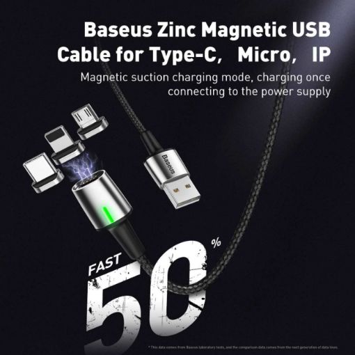 Obrázek Baseus Zinc Magnetic Cable USB for Lightning 1.5A 2M Black