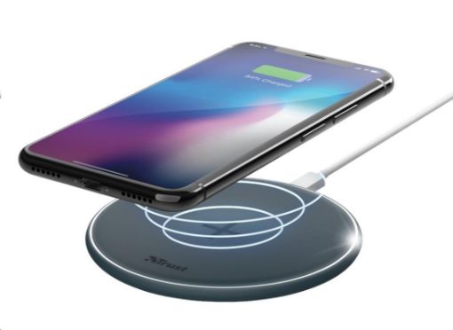 Obrázek TRUST nabíjecí podložka, Qylo Fast Wireless Charging Pad 7.5/10W, blue/modrá