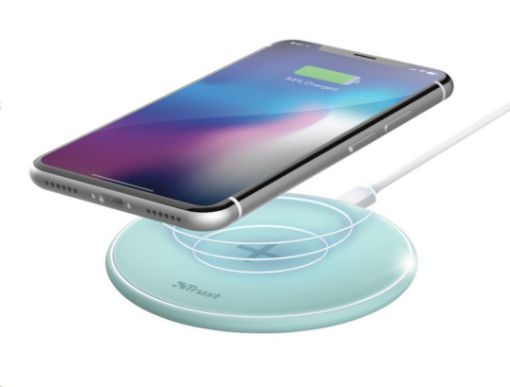 Obrázek TRUST nabíjecí podložka, Qylo Fast Wireless Charging Pad 7.5/10W, mint/tyrkysová