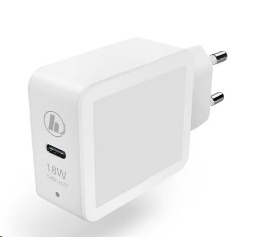 Obrázek Hama rýchla USB nabíjačka, USB-C, Quick Charge 3.0 / Power Delivery, 18 W, biela