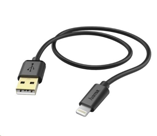 Obrázek Hama MFI USB nabíjecí/datový kabel pro Apple s Lightning konektorem, 1,5 m, černý