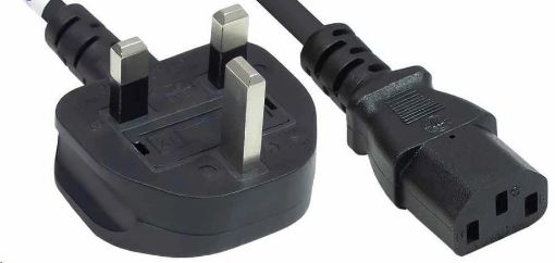 Obrázek Manhattan nabíjecí kabel, Power Cord UK 3-pin, C13 to BS 1363 (UK plug), 1.8m, černá