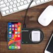 Obrázek Manhattan nabíjecí podložka, Dual Wireless Charging Pad, 30 W, černá