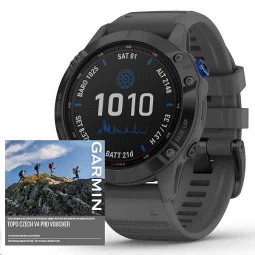 Obrázek Garmin fenix6 PRO Solar, Black/Slate Band (MAP/Music)