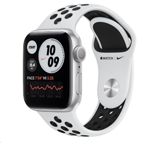 Obrázek APPLE Watch Nike Series 6 GPS, 40mm stříbrné hliníkové pouzdro + platinový/černý Nike sport řemínek