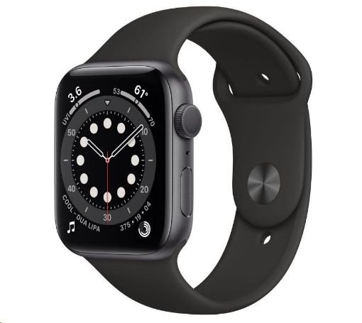 Obrázek APPLE Watch Series 6 GPS, 40mm vesmírně šedé hliníkové pouzdro + černý sport řemínek