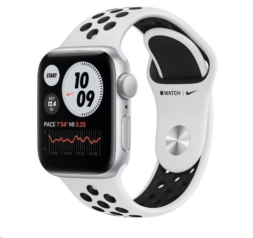 Obrázek APPLE Watch Nike SE GPS, 40mm stříbrné hliníkové pouzdro + platinový/černý Nike sport řemínek