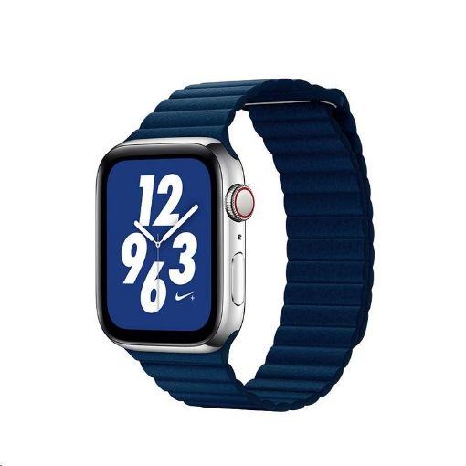 Obrázek COTEetCI kožený magnetický řemínek Loop Band pro Apple Watch 38 / 40mm tmavě modrý