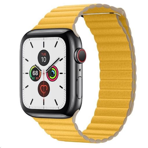 Obrázek COTEetCI kožený magnetický řemínek Loop Band pro Apple Watch 38 / 40mm žlutý