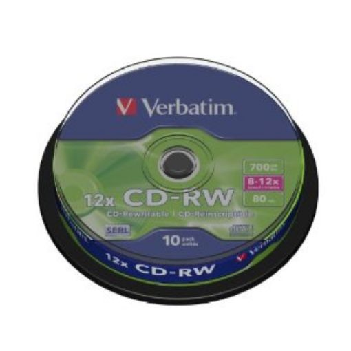 Obrázek VERBATIM CDRW 10 pack 700MB 8-12x spindle DLP