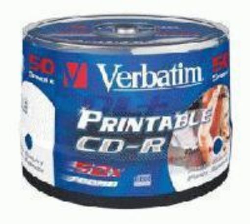 Obrázek VERBATIM CDR 50 pack 700MB 52x Spindle/Inkjet Prin