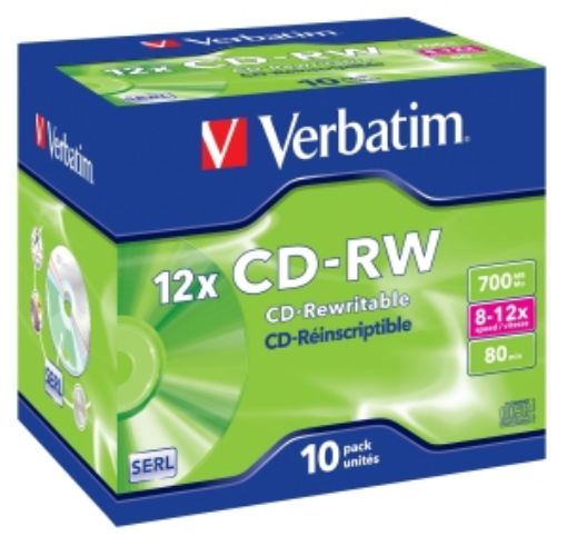 Obrázek VERBATIM CDRW 10 pack 700MB 8-12x jewel