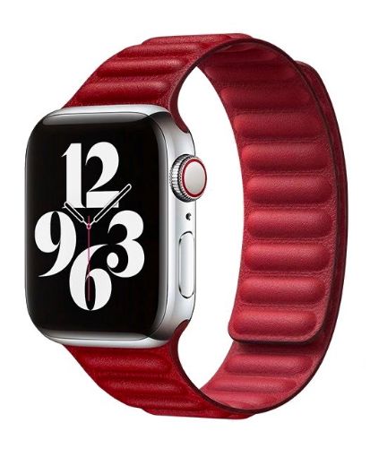 Obrázek COTEetCI Double Suction kožený pásek pro Apple Watch 42 / 44mm červená