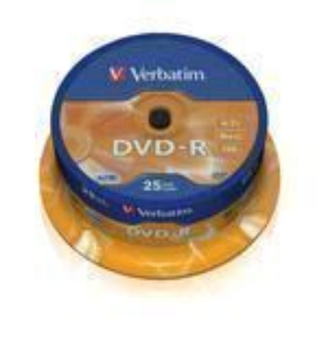 Obrázek VERBATIM DVD-R 25 pack 4.7GB 16x Spindle/General R