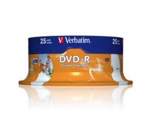 Obrázek VERBATIM DVD-R 25 pack 4.7GB 16x Spindle/Inkjet Pr