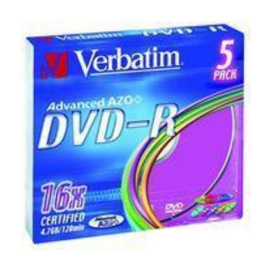 Obrázek VERBATIM DVD-R 5 pack Slim/Colour/16x/4.7GB