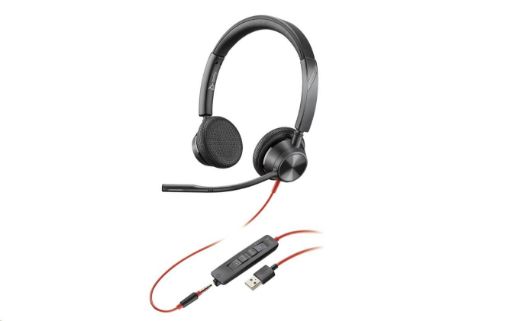 Obrázek POLY náhlavní souprava BLACKWIRE 3325 MS, USB, 3,5 mm jack, stereo